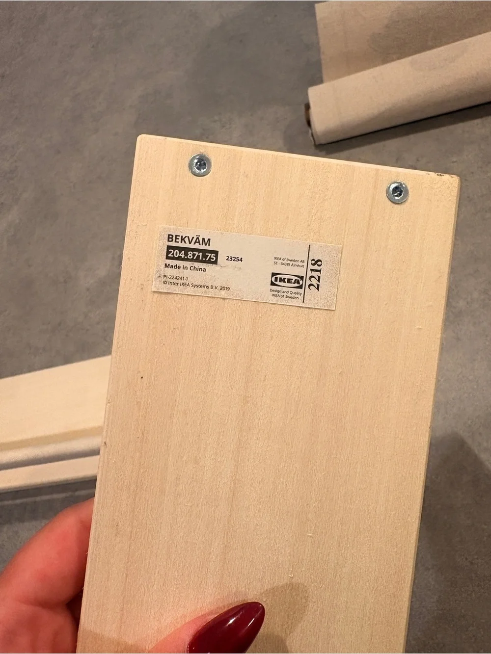 IKEA BEKVÄM Natural Light Wood Step Stool / Shelf - Light Beige